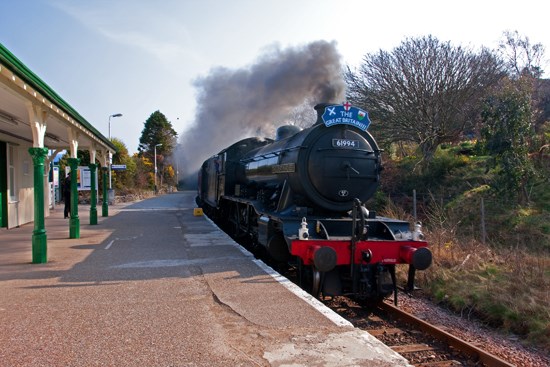 the 'Great Marquess' flying past 'Off the Rails' at a steaming 50mph!