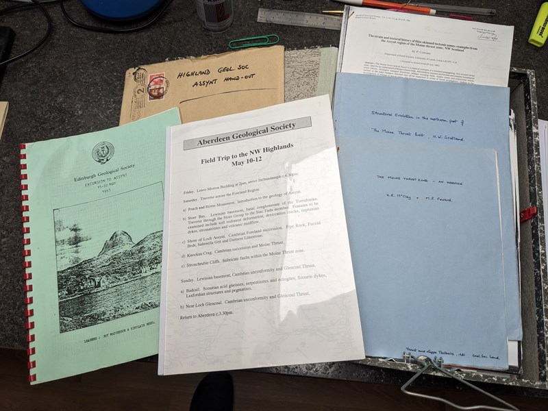 Image of geology documents from archive folder