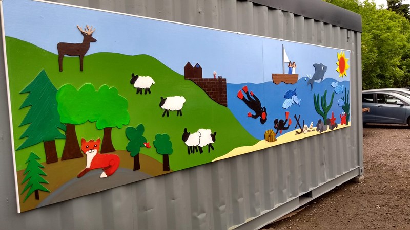 Mural created by the  Black isle Mens Shed and designed by Avoch Primary School pupils