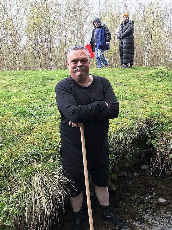 Pravin in his watery element.