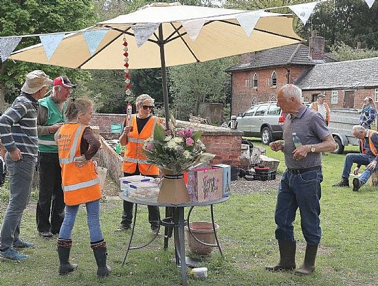 A few of the volunteers now working in the walled garden