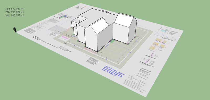 Envelope area calculation of a house in Maverston