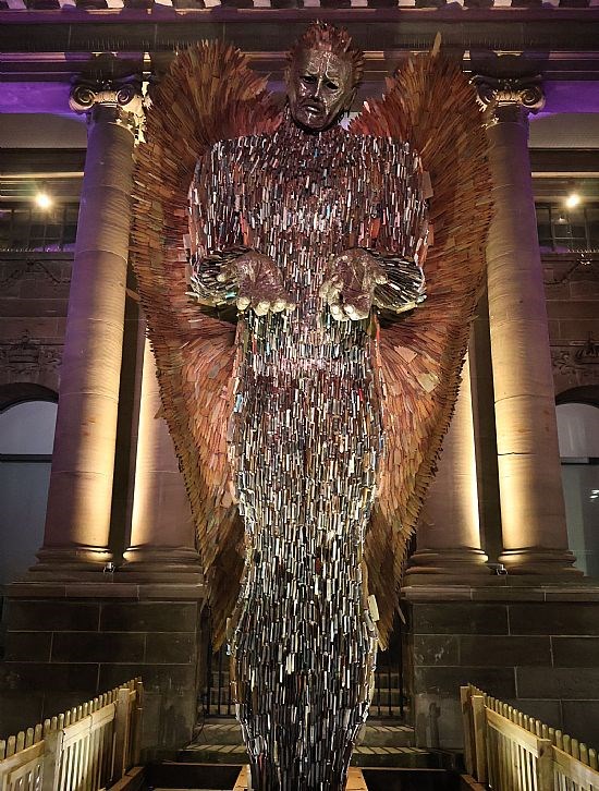 The Knife Angel at Night