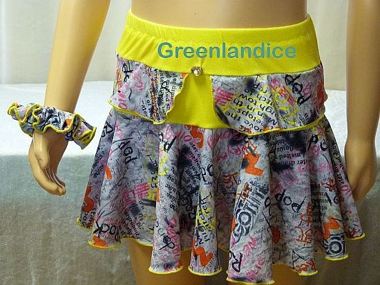 Yellow/Grey Scribble Skirt