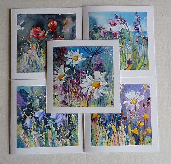 Set of 5 Flower Cards