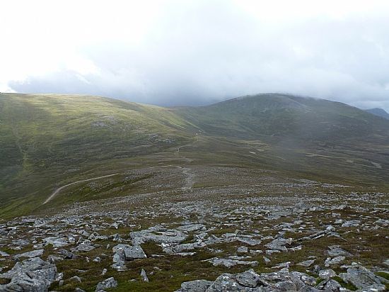 Beinn Udlamain far right distance from Geal-Charn