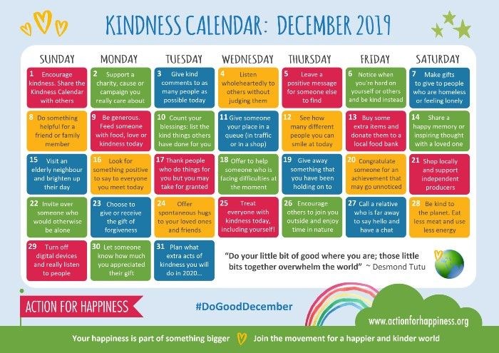 2019 12_Kindness calendar