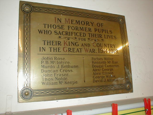 2011 Culbokie old school War Memorial