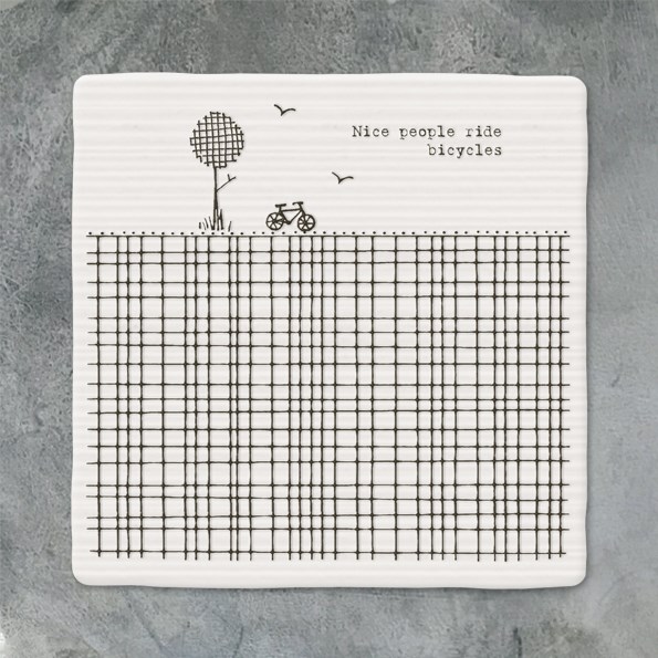 Square Ceramic Coaster Nice people ride...