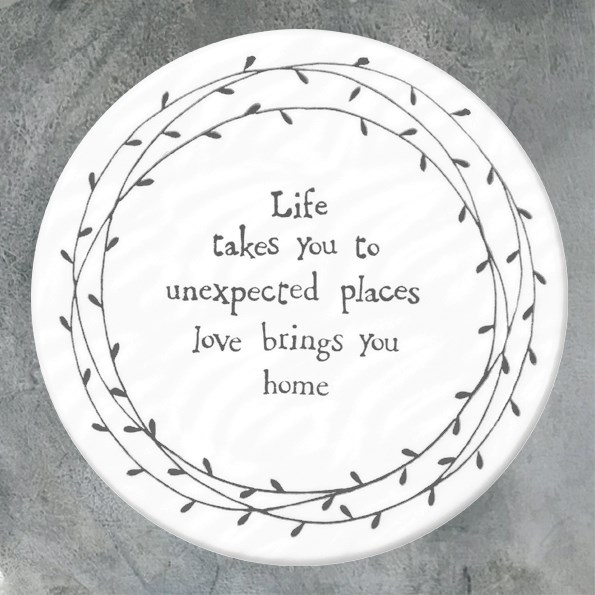 Round Ceramic Coaster Life take you...