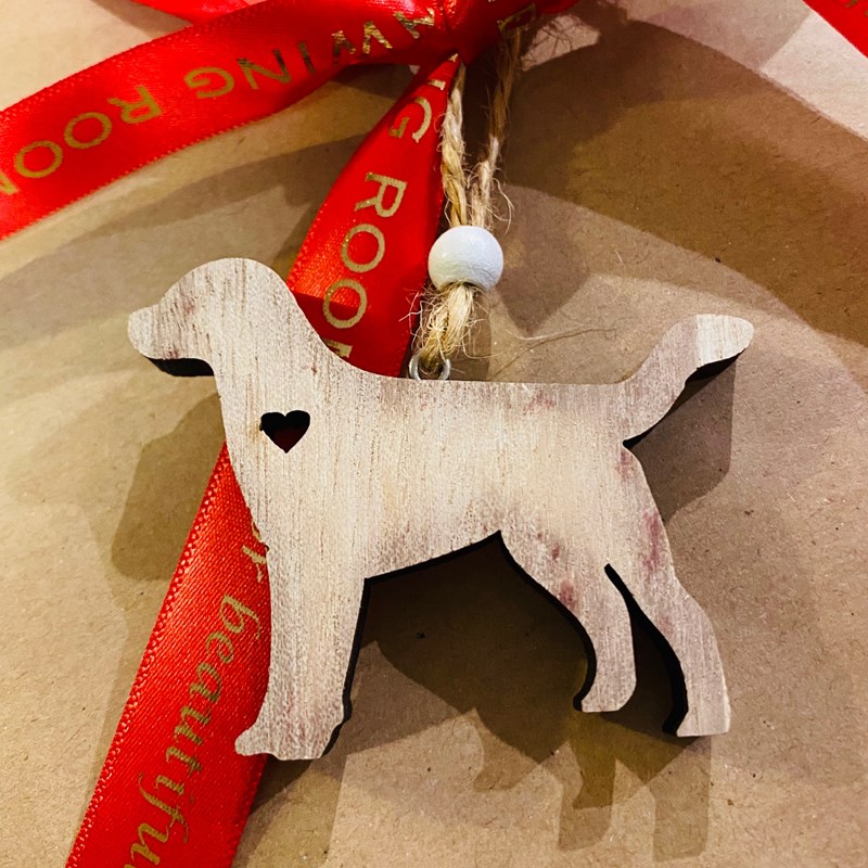 Mini Wooden Dog Decoration