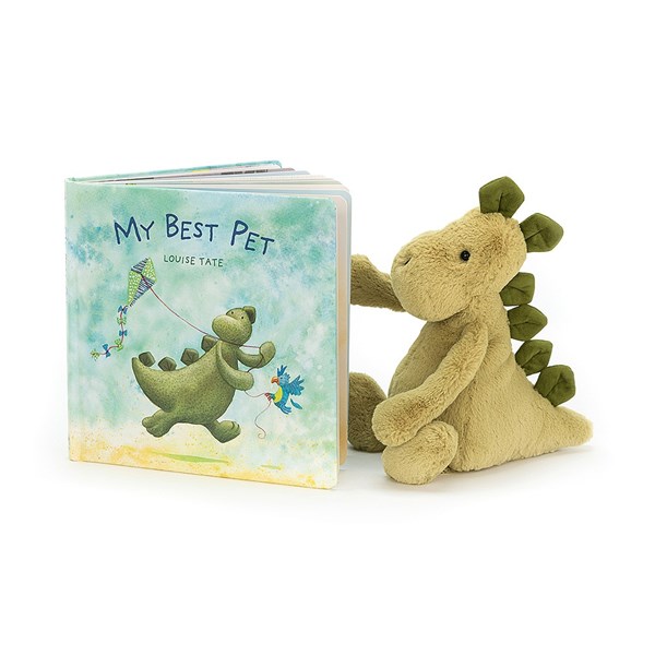 Jellycat My Best Pet Dinosaur Book & Medium soft Toy