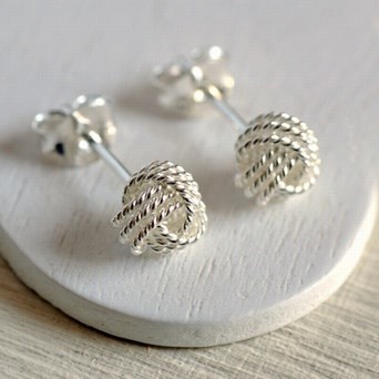 Silver Knot Earrings