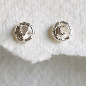 Silver Rose Earrings