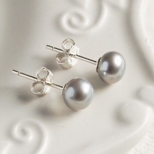 Grey Freshwater Pearl Earrings