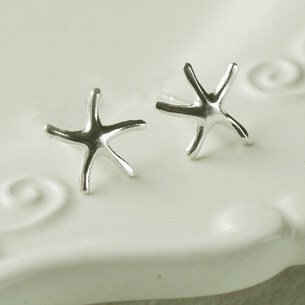 Silver Starfish Earrings