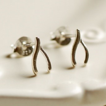 Silver Wishbone Earrings