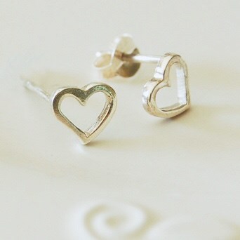 Silver Open Heart Earrings