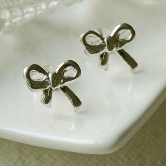 Silver Bow Earrings