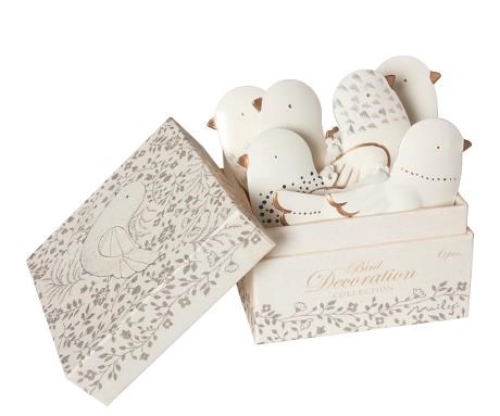 Box of 6 Tin Dove Decorations 