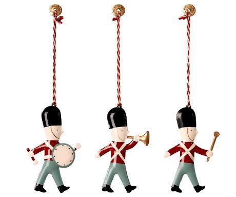 Set of 3 Tin Soldier Decorations