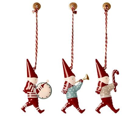 Set of 3 Tin Pixy Decorations