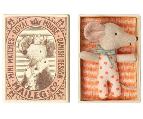 Maileg baby girl mouse in matchbox 