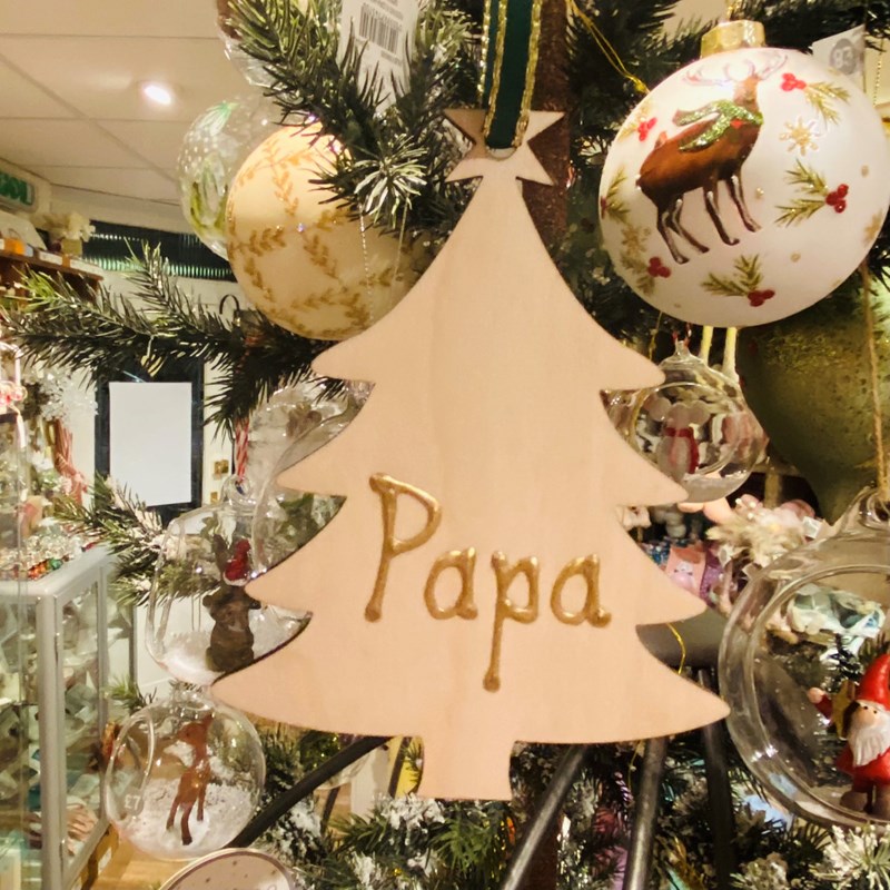 Personalised Wooden Tree Decoration 
