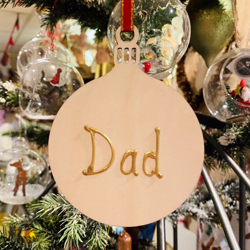 Personalised Wooden Bauble Decoration 