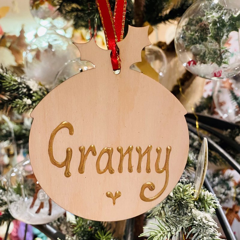 Personalised Wooden Pudding Decoration 