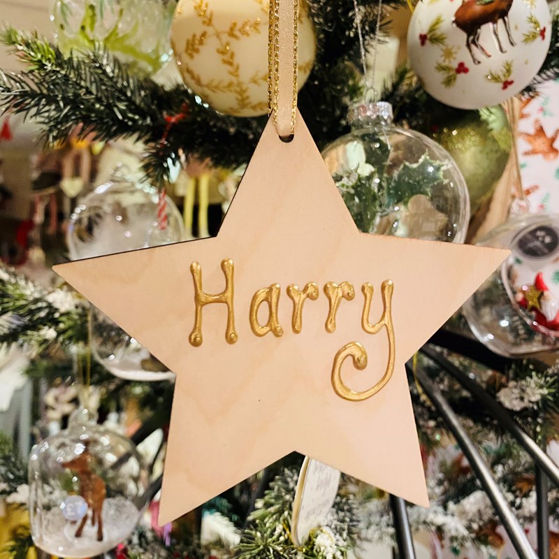 Personalised Wooden Star Decoration 