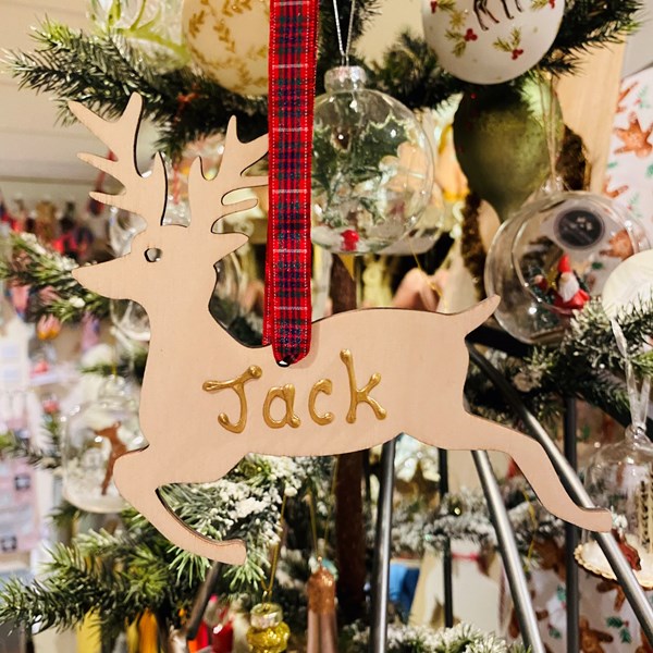 Personalised Wooden Stag Decoration 