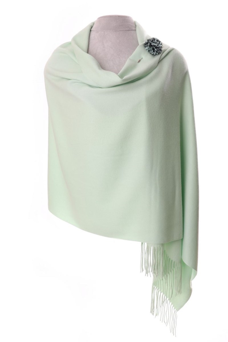 Mint Green Pashmina with scarf pin 