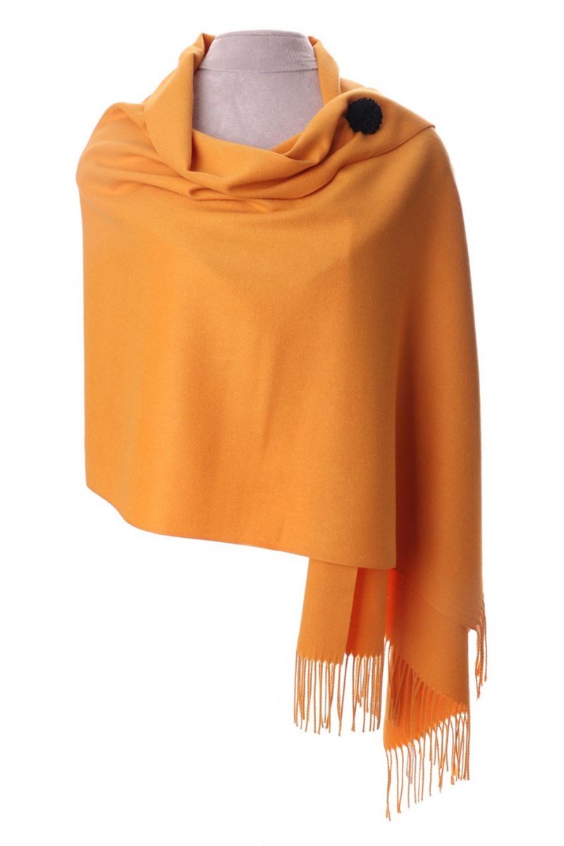 Mustard Pashmina with Scarf Pin 