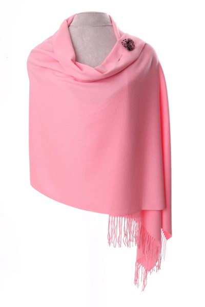 Baby Pink Pashmina with scarf pin 