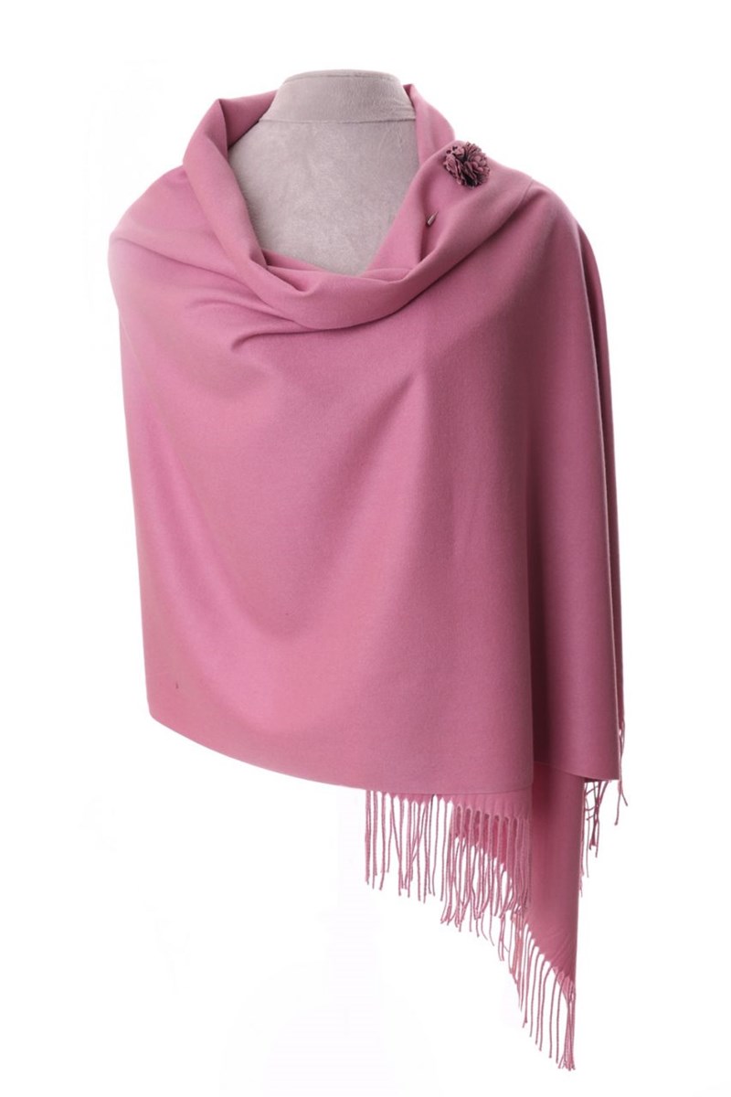 Dusky Pink Pashmina with scarf pin 