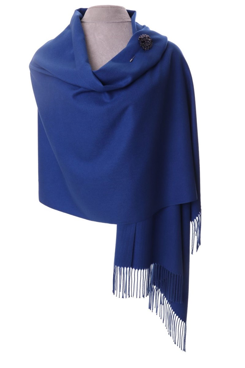 Royal Blue Pashmina with Scarf Pin