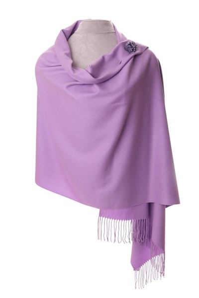 Lilac Pashmina with scarf pin