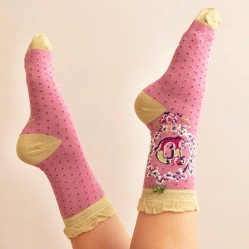 Ladies Bamboo Initial Socks D