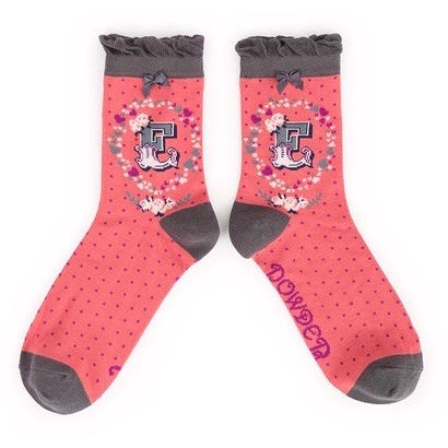 Ladies Bamboo Initial Socks E