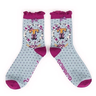 Ladies Bamboo Initial Socks T