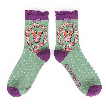 Ladies Bamboo Initial Socks V