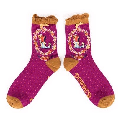 Ladies Bamboo Initial Socks L