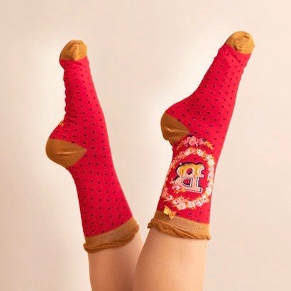 Ladies Bamboo Initial Socks B