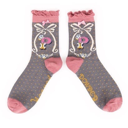 Ladies Bamboo Initial Socks P