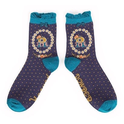 Ladies Bamboo Initial Socks R