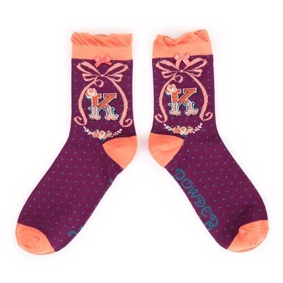 Ladies Bamboo Initial Socks K