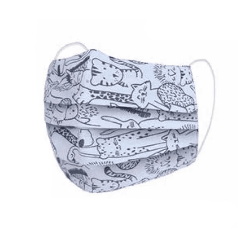 Kids zoo print fabric face mask 