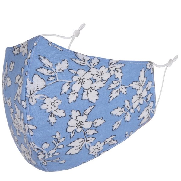 Blue/White flowers Adult Face Mask 