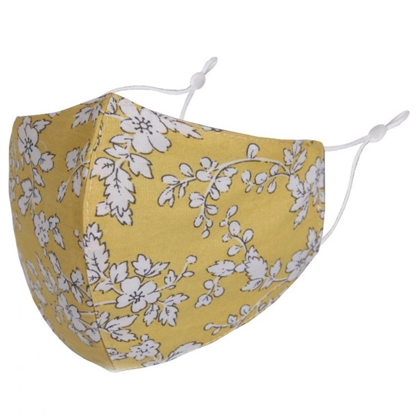 Yellow/White Flowers Adult Face Mask